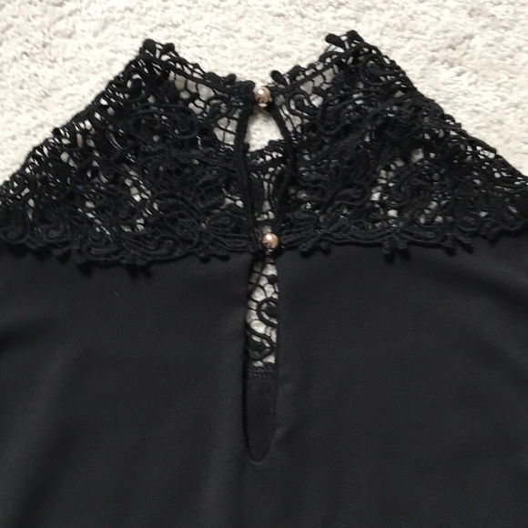 Vintage Sheer Fashion Long Sleeve Black Blouse - Picture 4 of 6